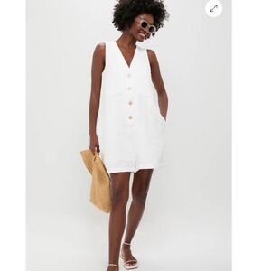 Tuckernuck white Myla textured romper size large